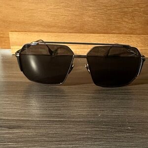 Sleek Black Geometric Cazal Sunglasses